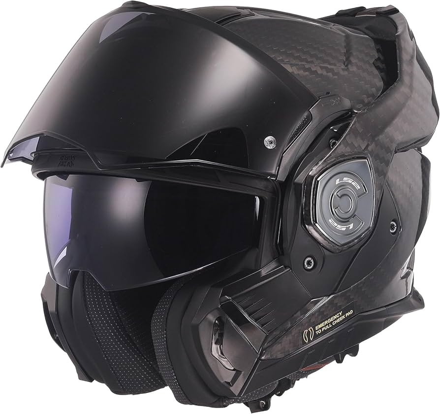 ls2, folding hjelm motorcykel advant x kulstof gloss kulstof, l