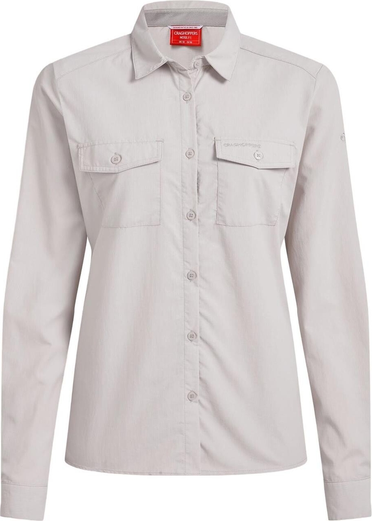 Craghoppers Womens Nosilife Loukkos Long Sleeved Shirt (Hvid (OYSTER) 42)