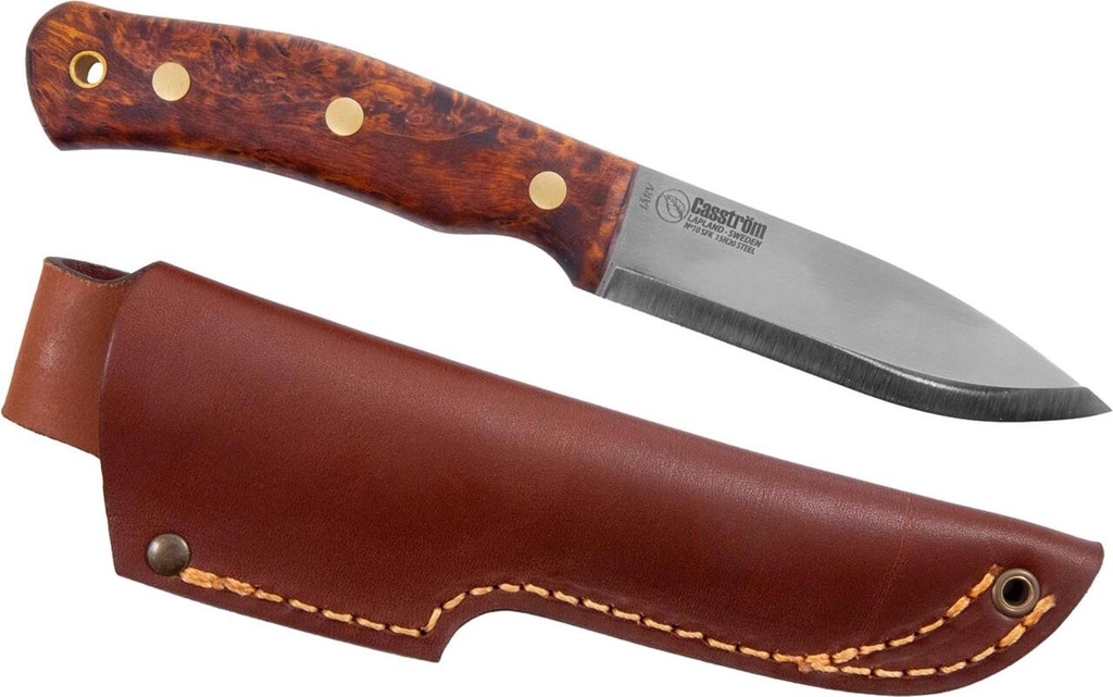 Casström No.10 Swedish Forrest Knife, Järv (Brun (DARK STAINED CURLY BIRCH))