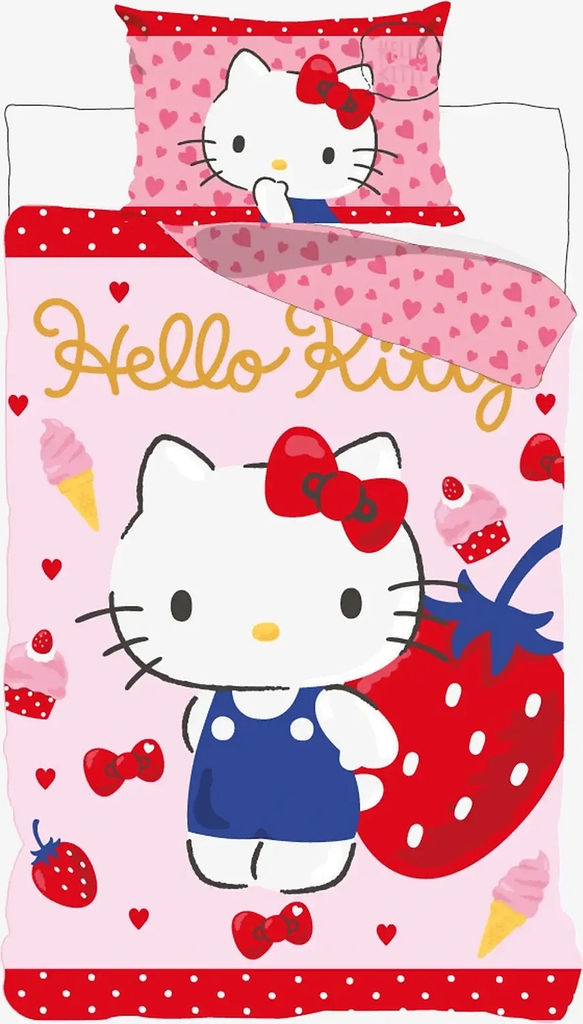 Hello Kitty Bed Linen Hello Kitty Hk24-3469 140X200 70X90 Cm - Pink - 140X200.70X90CM
