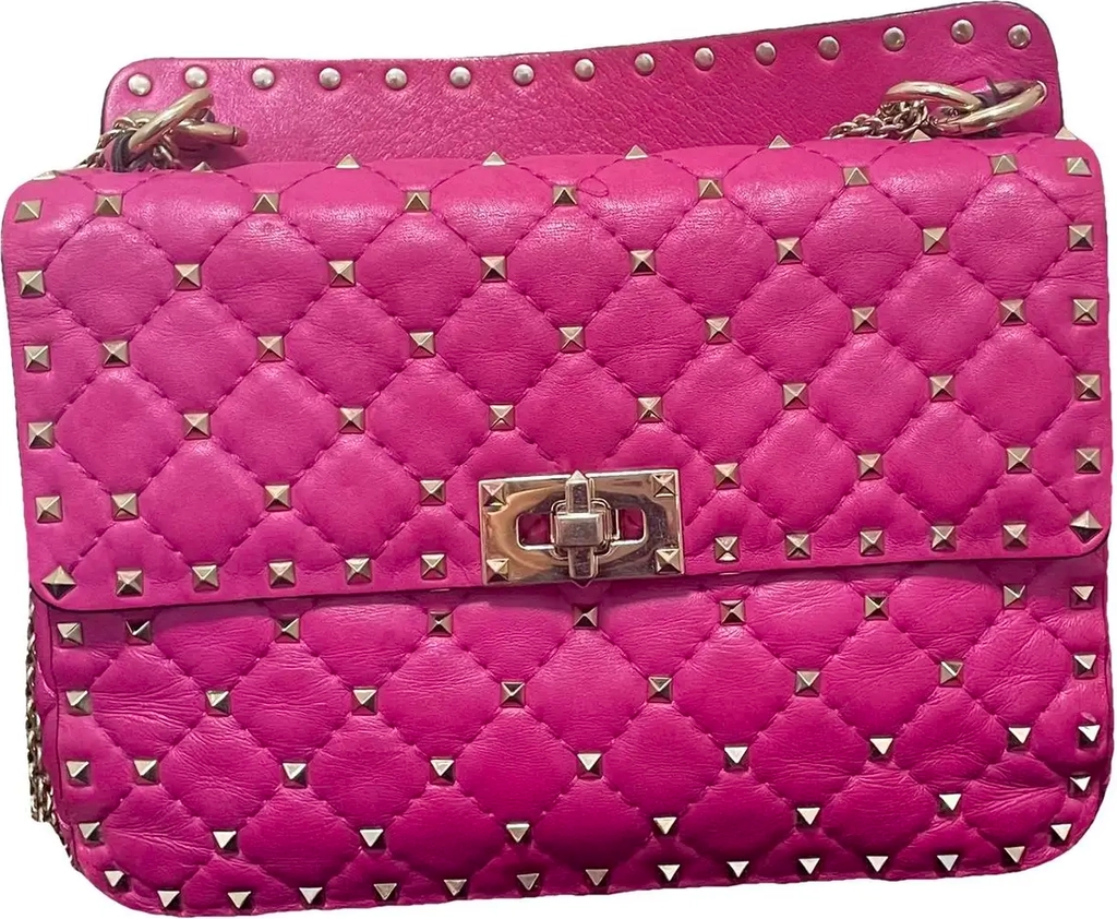 rockstud spike leather handbag