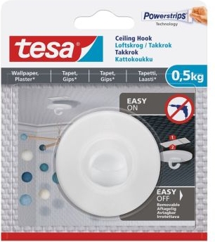 tesa powerstrips klæbesøm ø60 cm 0,5 kg justerbare i hvid
