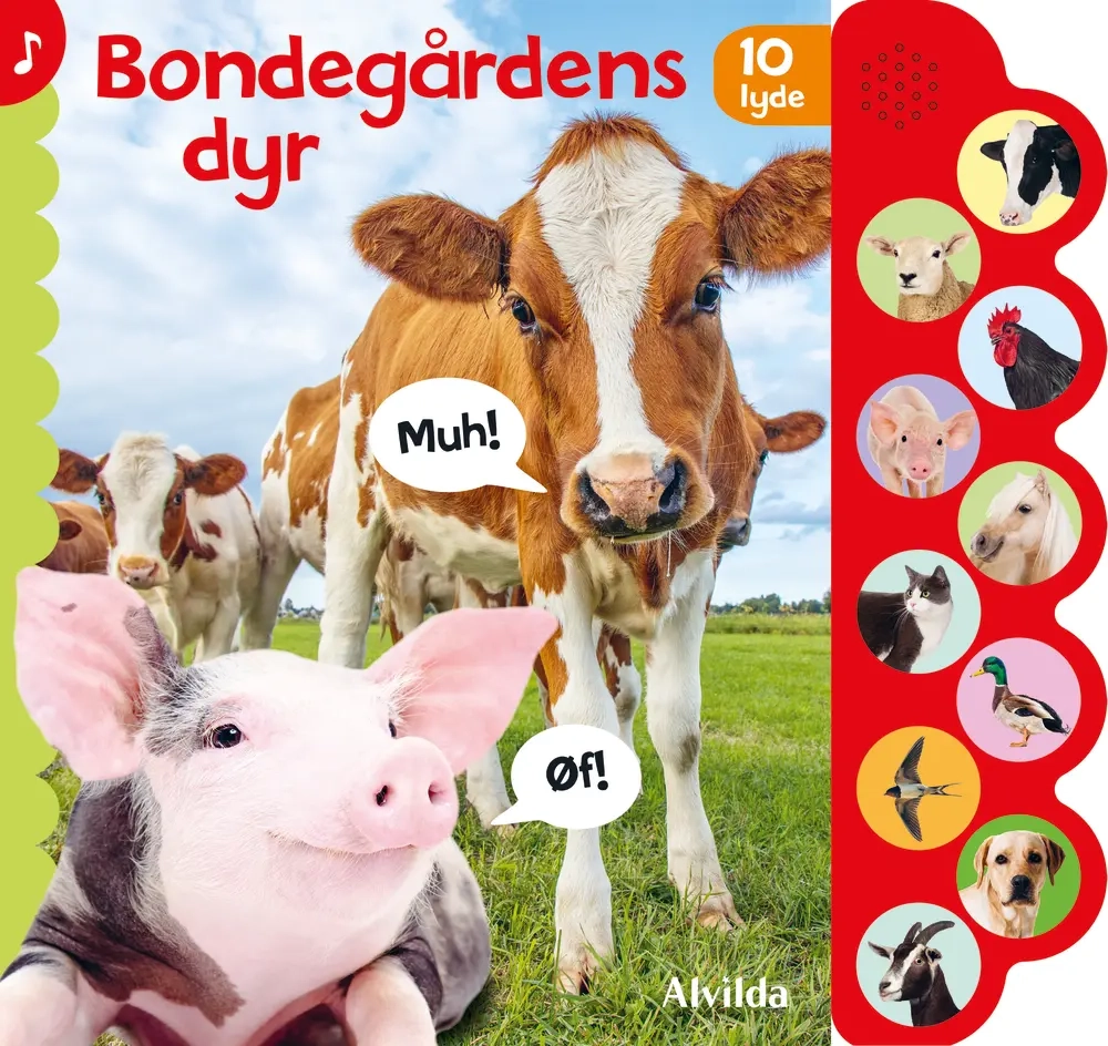 bondegårdens dyr (med 10 lyde)