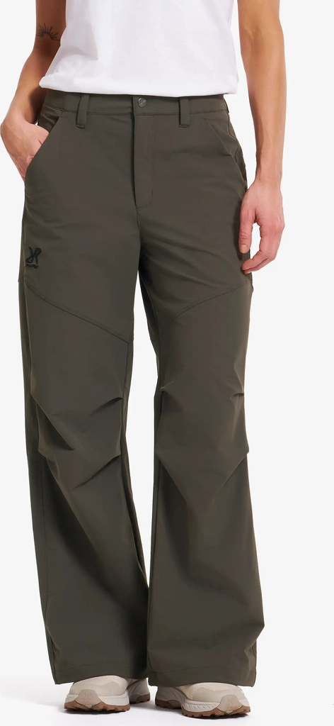 RevolutionRace Zenith Wide Leg Pants Dame Moss Gray