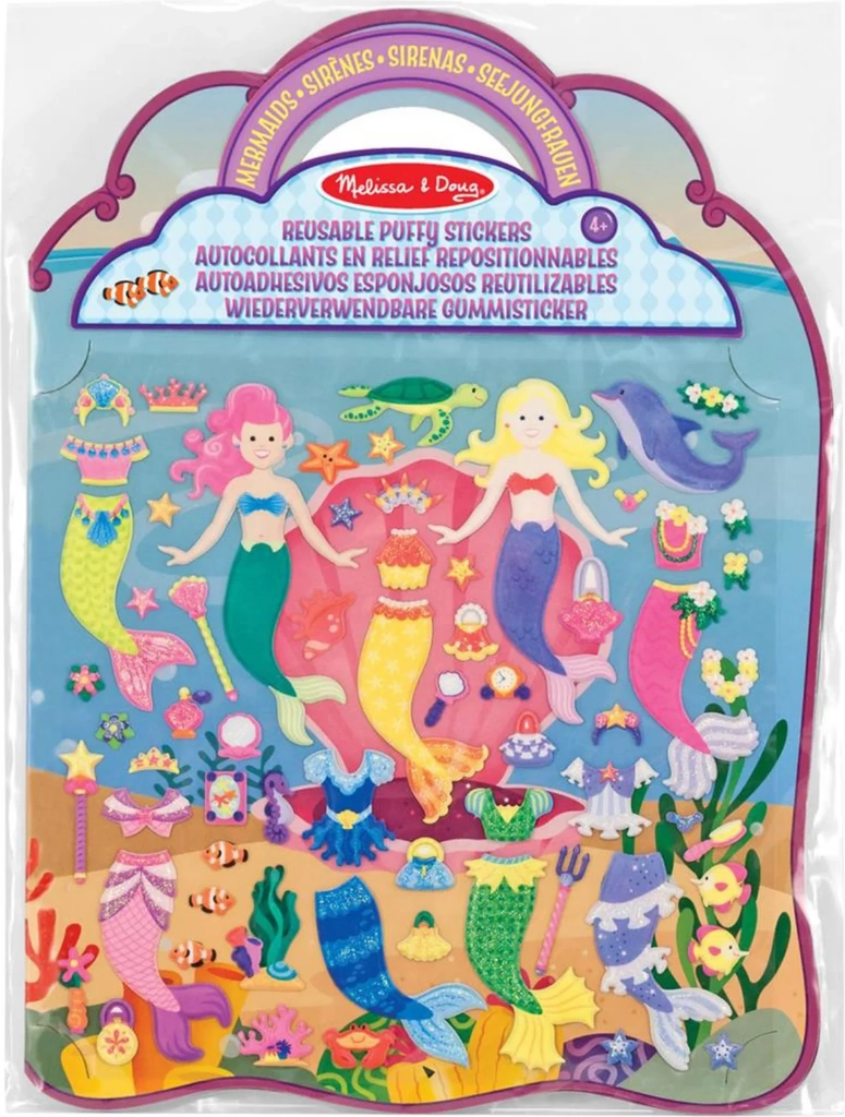 melissa & doug multifarvet puffy sticker playset mermaid