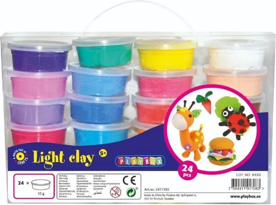 Playbox Modeling Dough Set 24 Pots x 10 g - 5+ Years