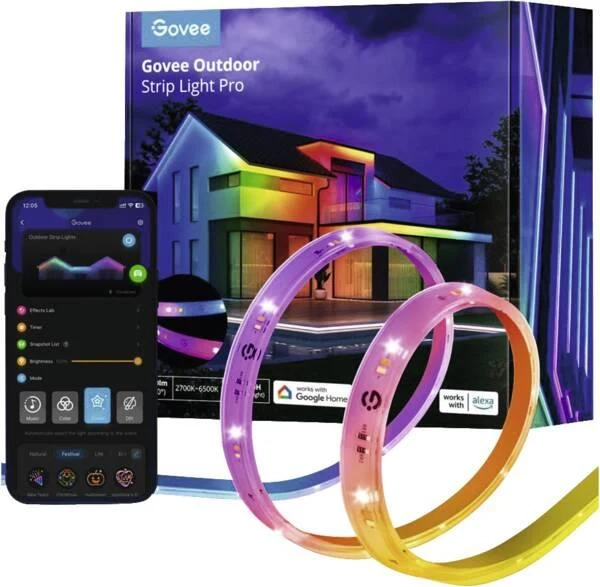 Govee H70A13D1 Intelligent LED lysstrip WiFi 10 m (udendørs) - GEEKD.dk