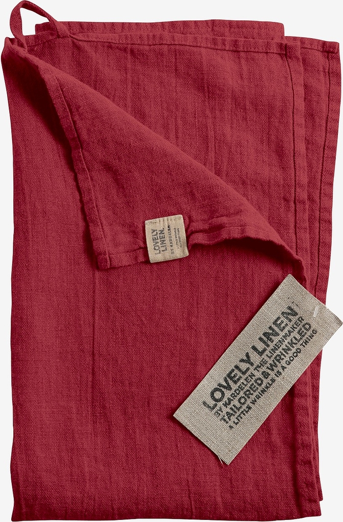 Lovely Linen - Viskestykke Lovely i vasket hør - Rød