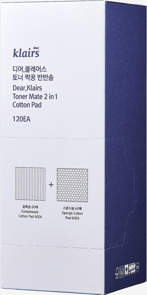 Klairs - Toner Mate 2 in 1 Cotton Pad