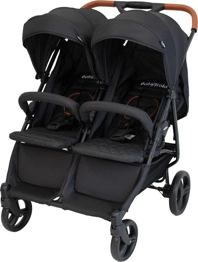 babytrold os2 søskendevogn, sort