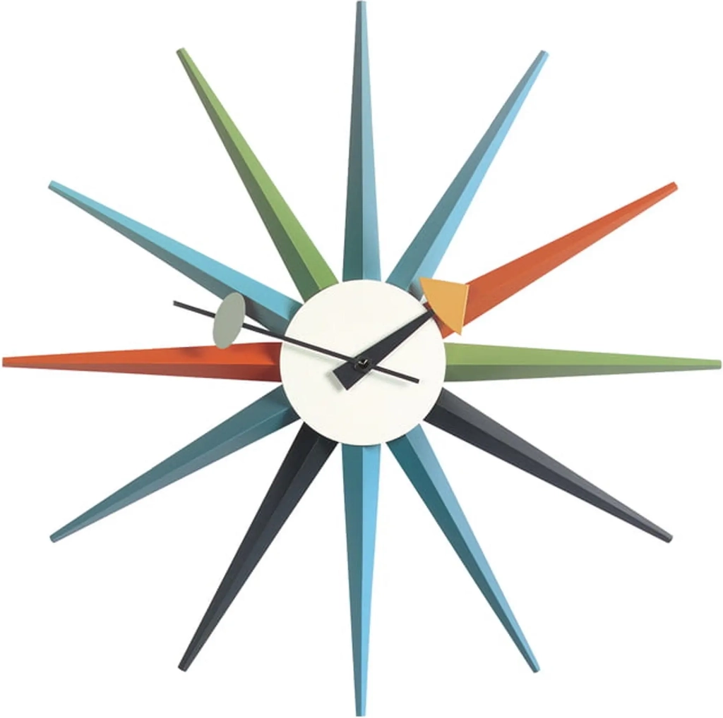 Vitra Sunburst Clock Ur Rød Vægur