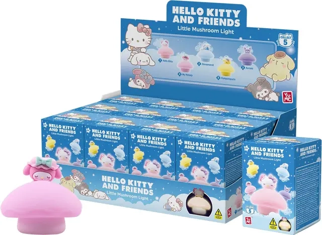 yume hello kitty night light little mushroom blind box actionfigur