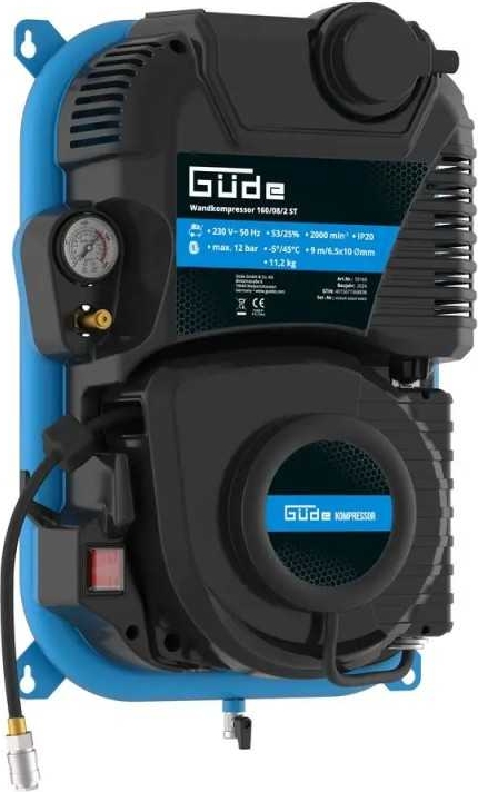 Güde Kompressor 160/08/2 ST til vegg - 1,1 kW - 8 bar