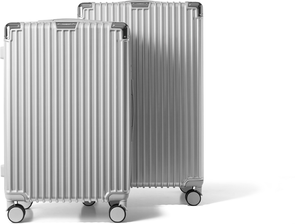 2-piece suitcase set, silver | m / l