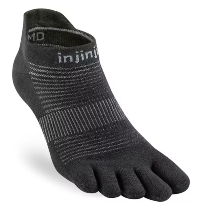 injinji men's run lightweight no-show black