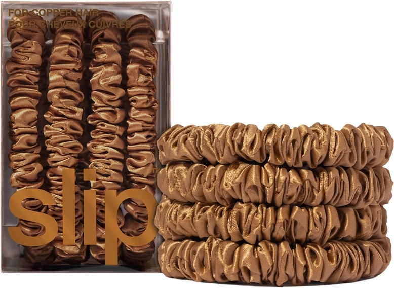 Slip Pure Silk Skinny Scrunchies Copper