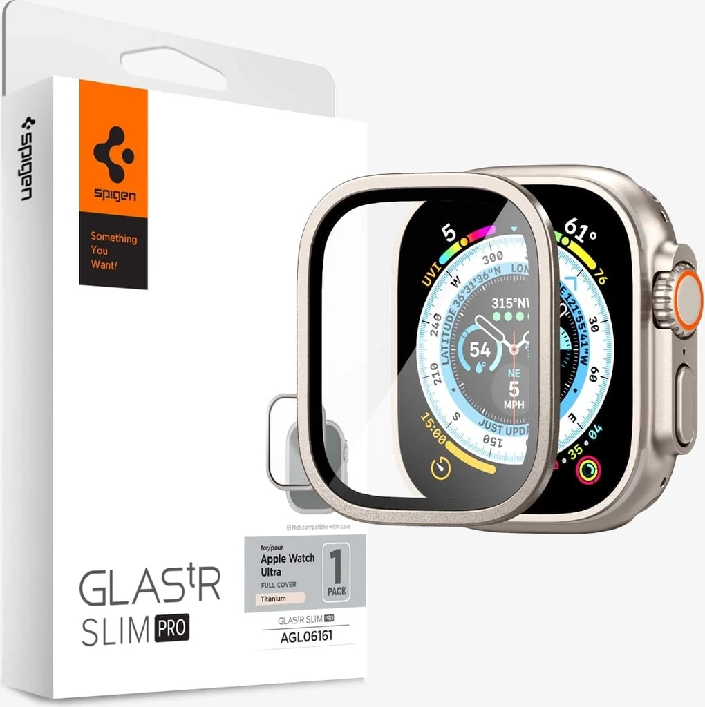 Spigen Glass tR Slim Pro 1 Pack - titanium - Apple Watch Ultra 2/Ultra 49mm