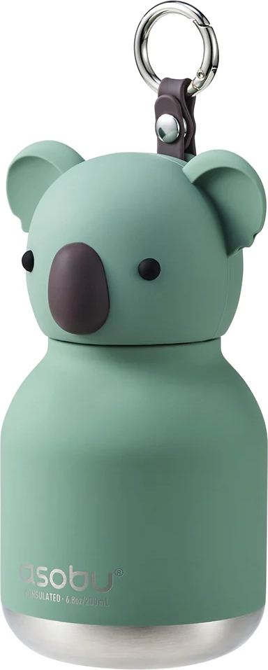 asobu bestie mini termo drikkedunk m. nøglering, 200 ml. - grøn koala