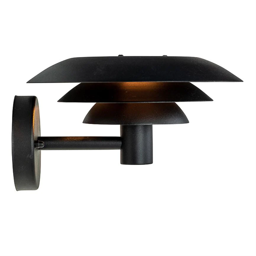 Dyberg Larsen DL25 Udendørs Væglampe - H 16,5 cm - G9 - Mat sort