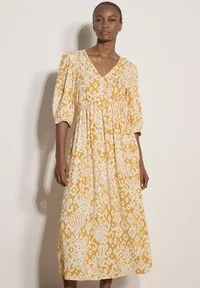 TAPESTRY IKAT MIDI DRESS - Hverdagskjole - mustard