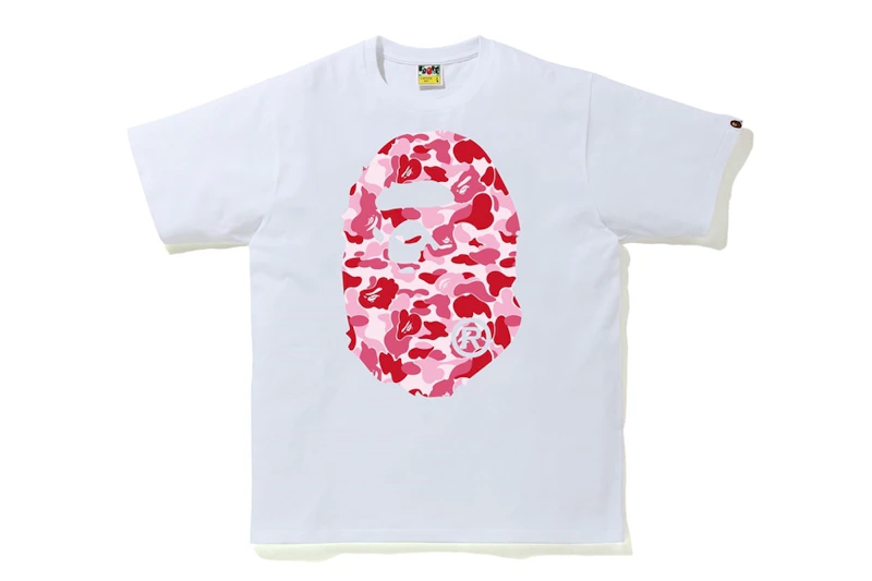 bape abc camo big ape head teewhite/pink
