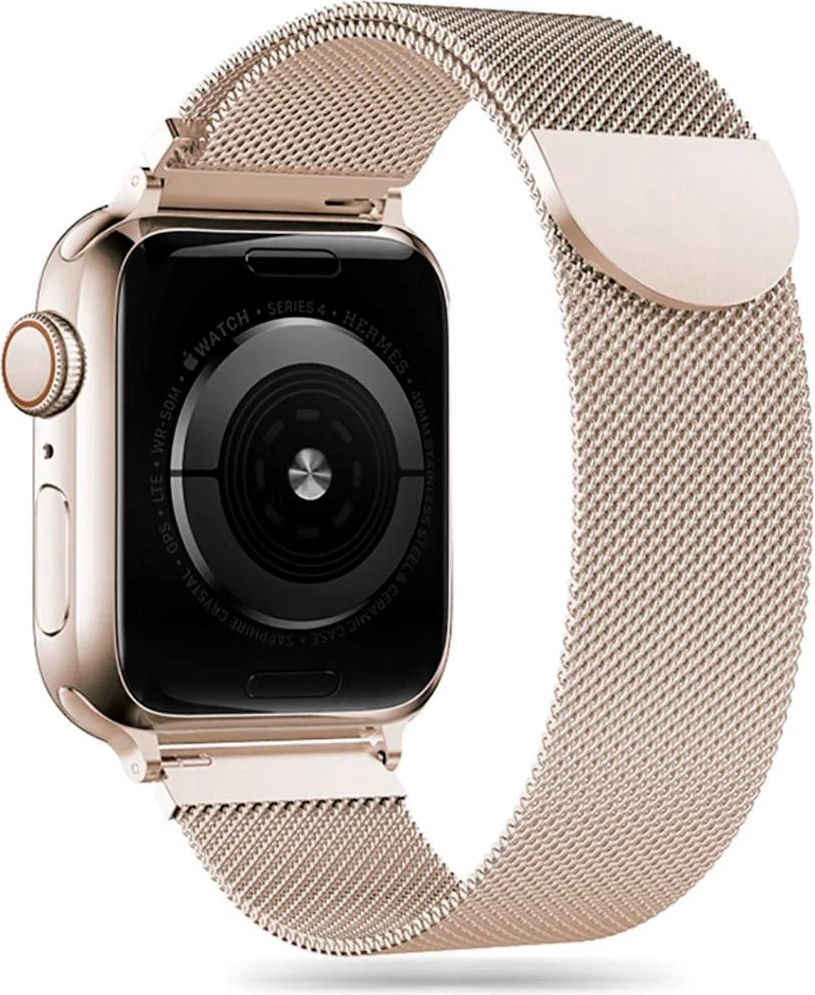 apple watch (38/40/se/41/42mm) tech-protect milanese rustfri stål rem - guld