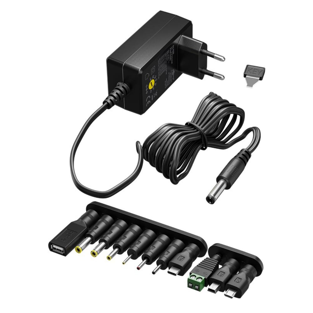 goobay universal strømforsyning - 12v/27w (11 stik)