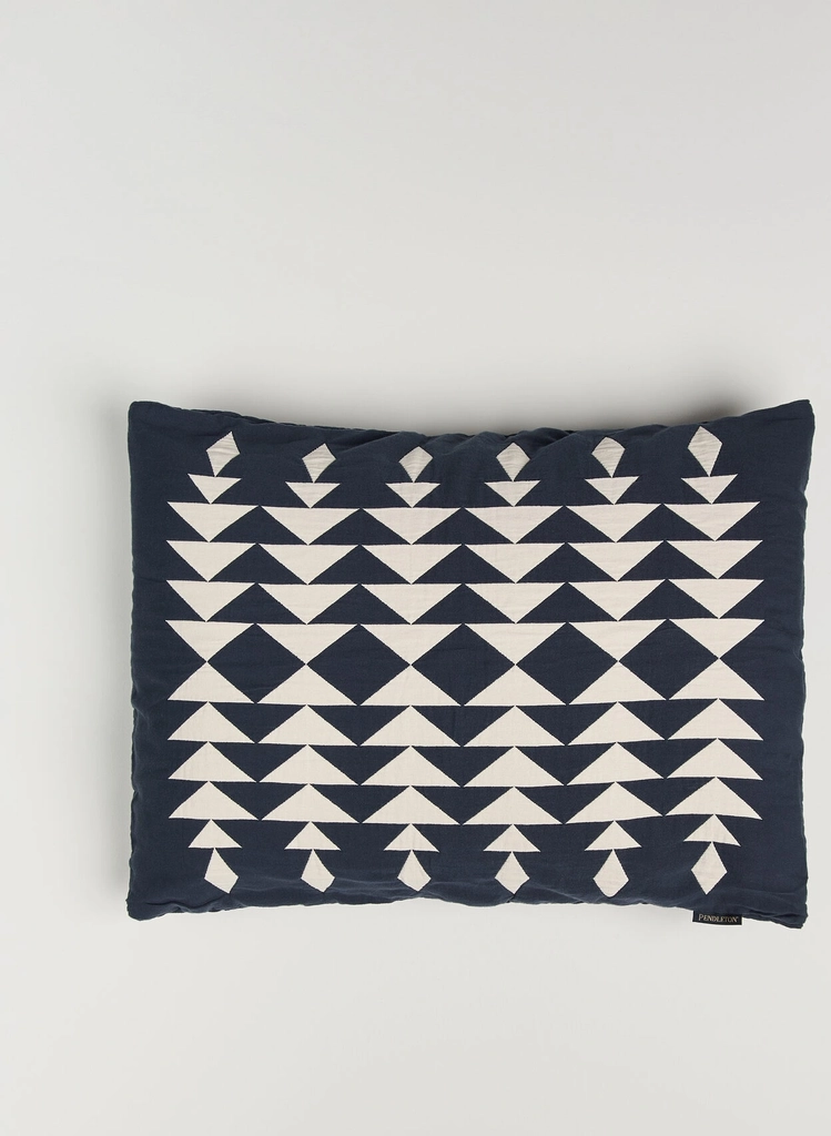 Pendleton Organic Cotton Matelasse Pillow Midnight Nova Pudebetræk Blå, Sort