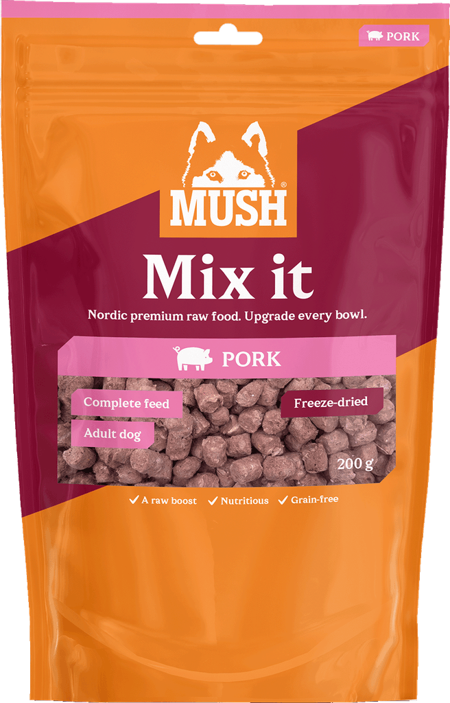 mush dog adult mix it freeze dried complete pork 200 g