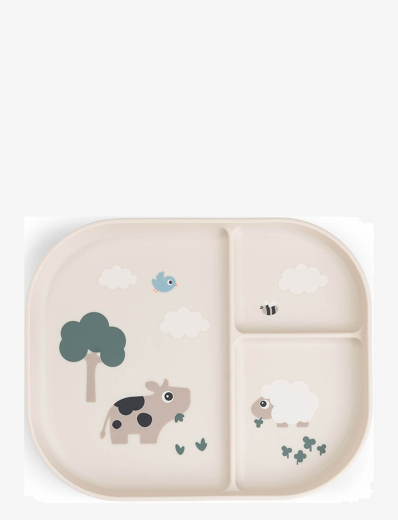 Done by Deer Foodie Compartment Plate Tiny Farm Sand - SAND - 22X 18X H 2 cm