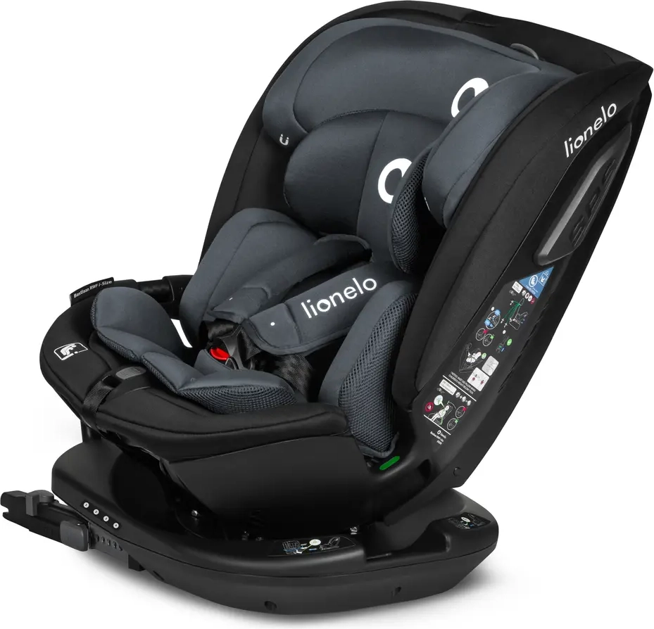 lionelo bastiaan rwf i-size autostol - grey stone