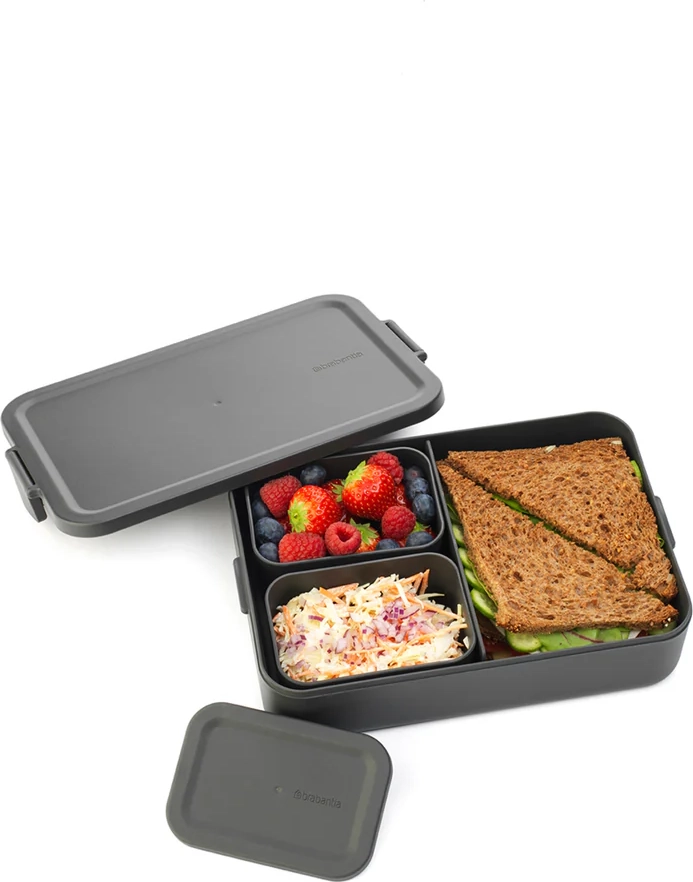 brabantia make & take madkasse bento rumopdelt, stor, grå