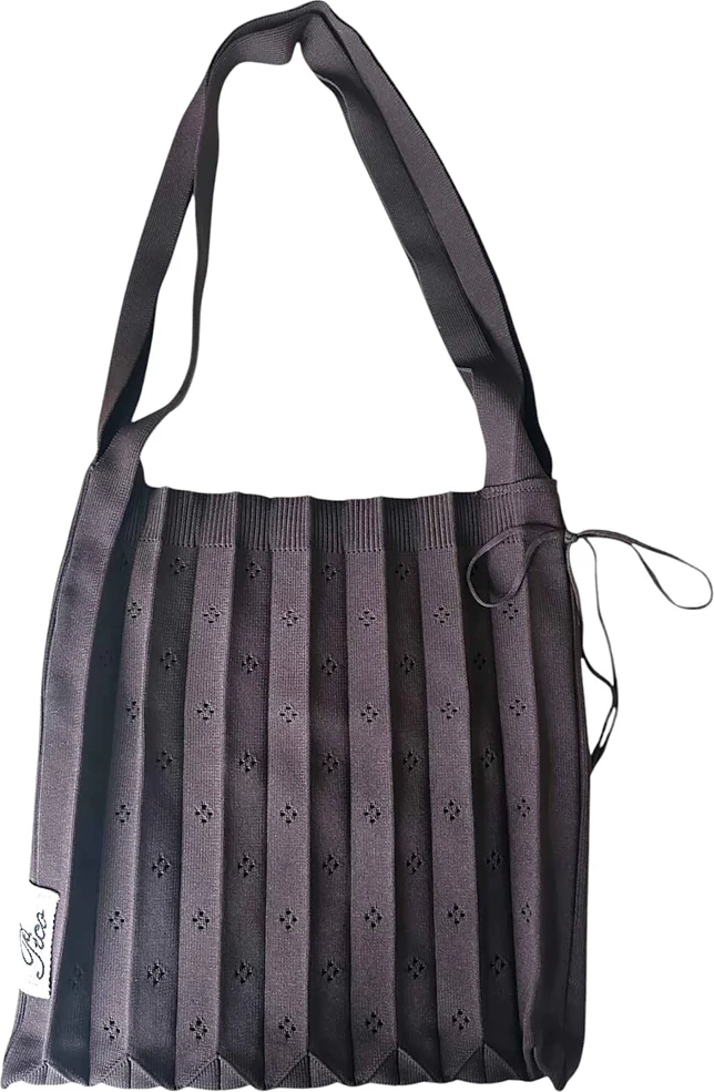 fleur strikket taske - chocolate