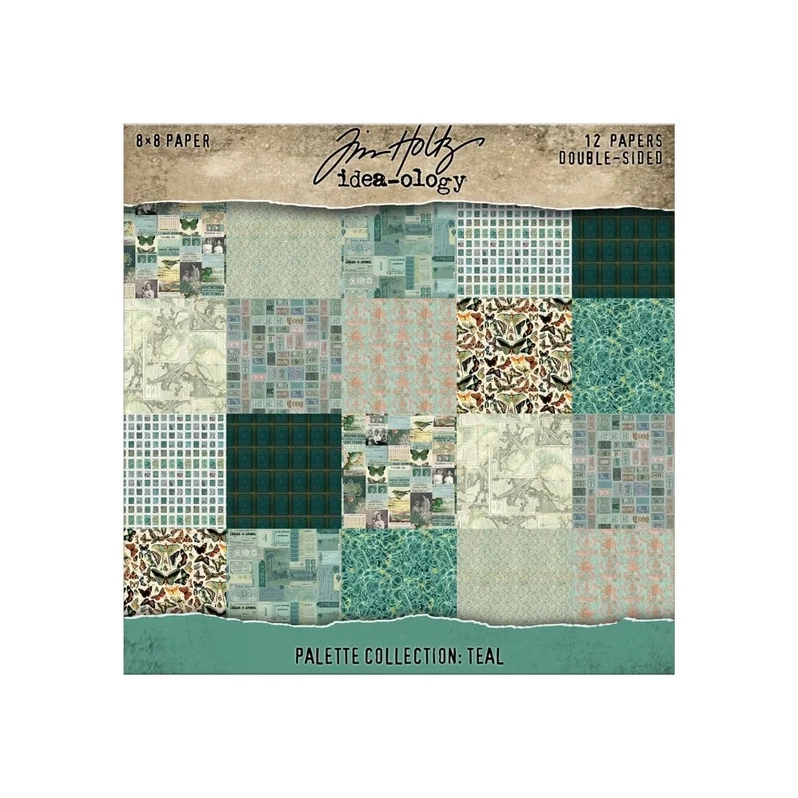 tim holtz - idea-ology - blok 8'' - palette collection teal