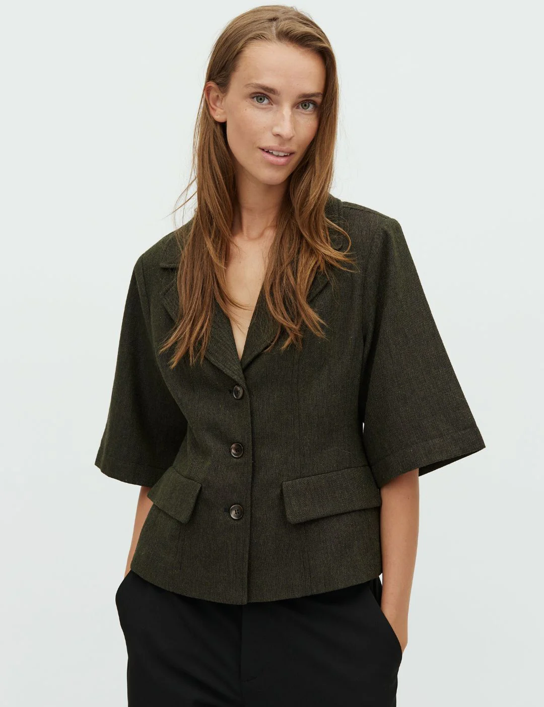 babea-m blazer - green peper combo
