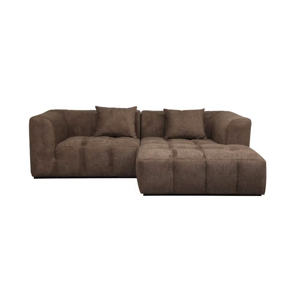 bora sofa - brun - højrevendt - 240 cm