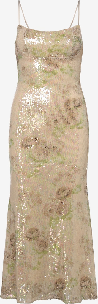 Bardot Adoni Sequin Mesh Midi Dress - Beige - XL