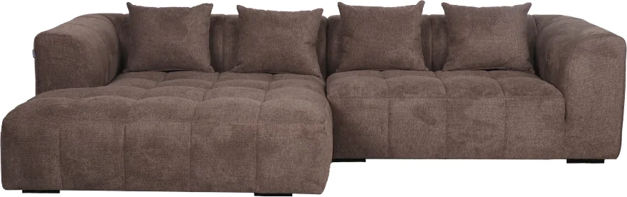 bora sofa i brun xl - venstrevendt - 300 cm