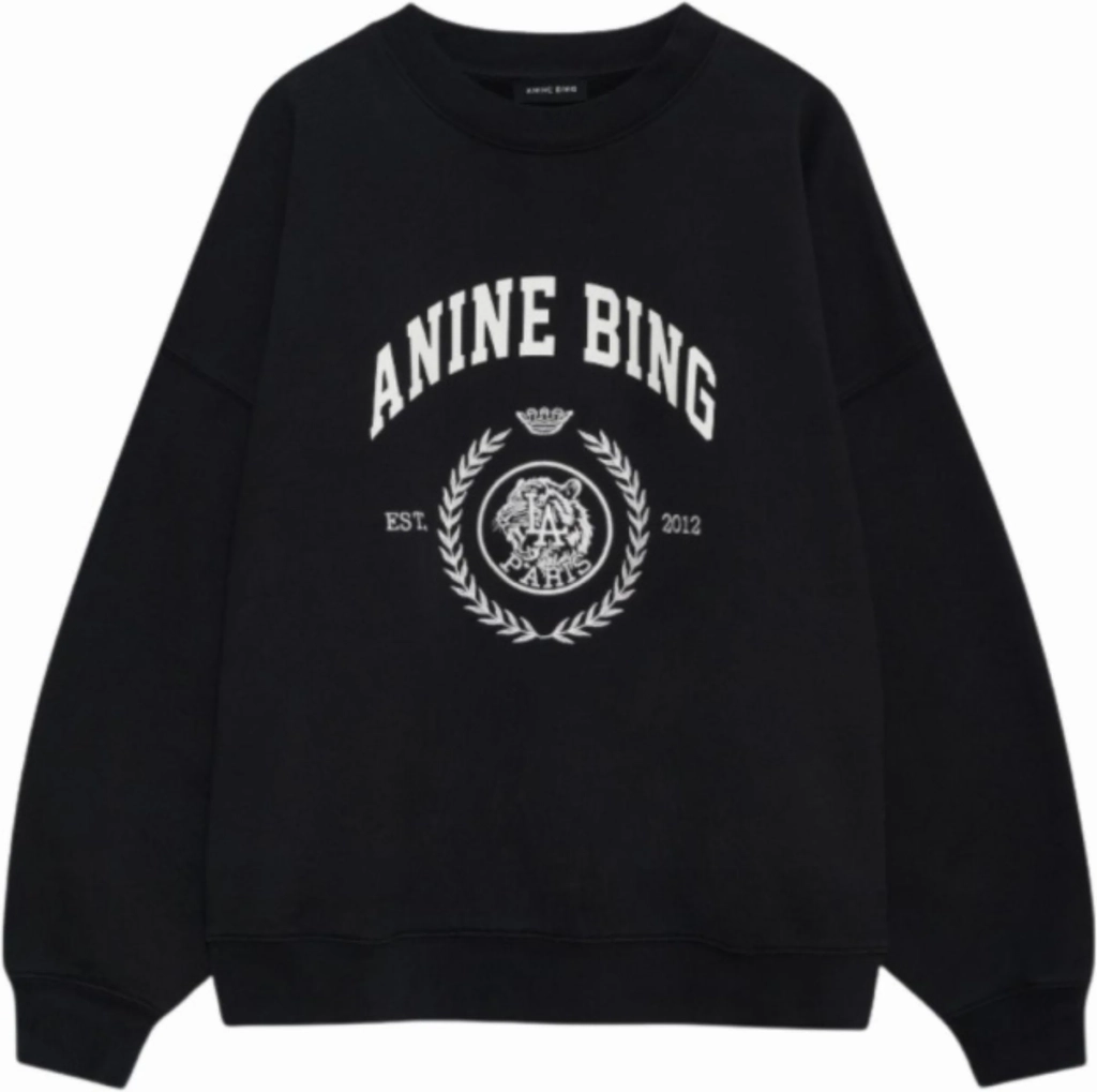 anine bing | sweatshirt | miles collegiate, vintage black