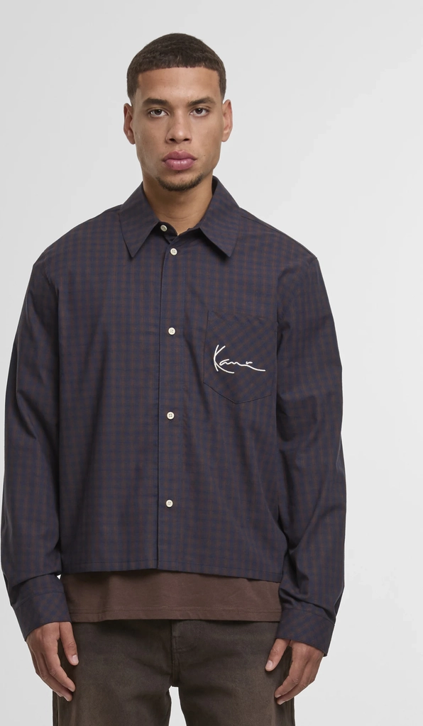 signature check boxy - skjorter - dark brown sand check