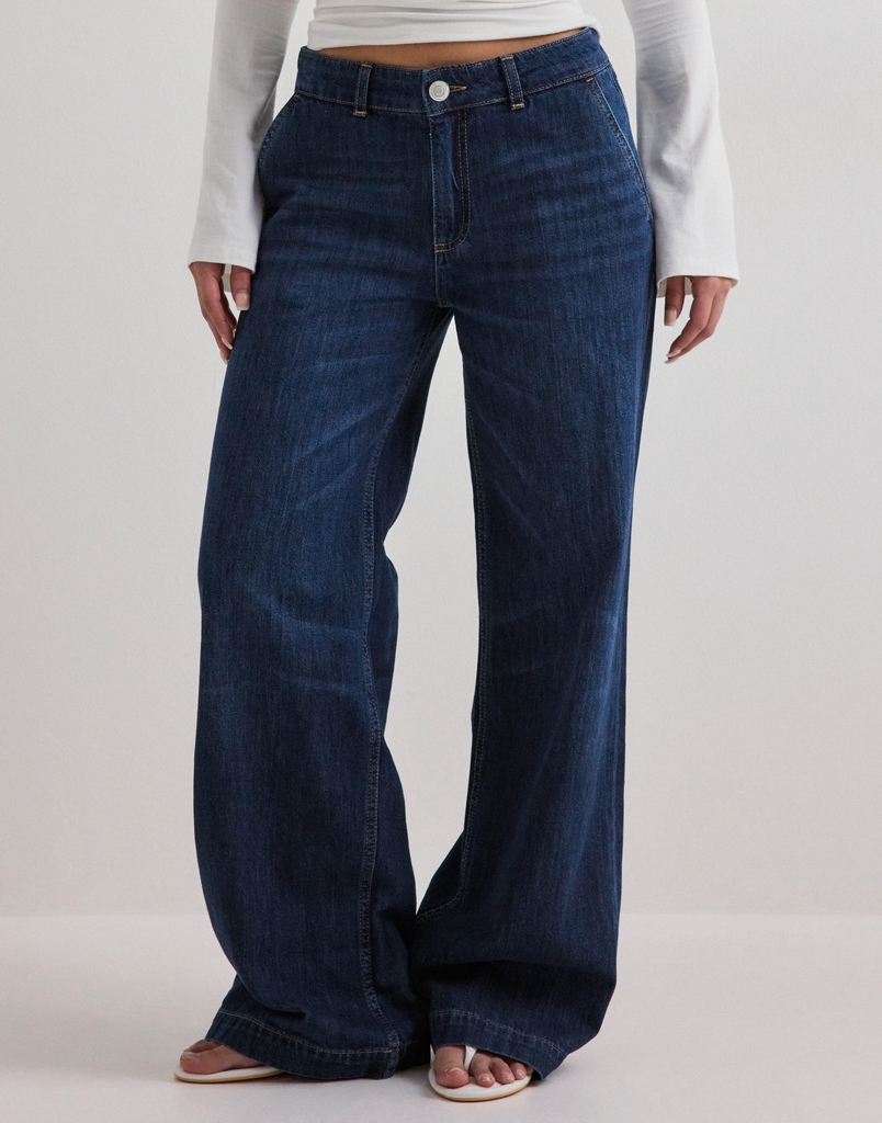 Nelly Loose Denim Suit Pants - Sininen