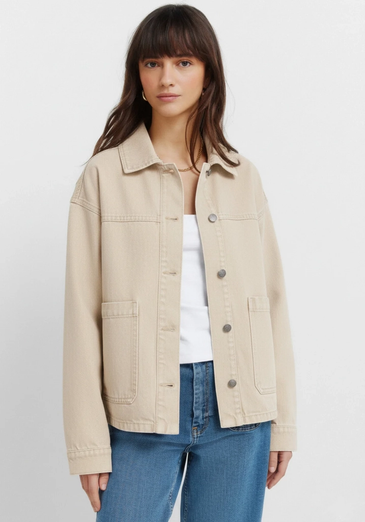 springfield jacke - denim jacket - beige