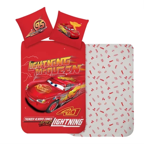 Lightning McQueen bedding - 100% cotton - Junior bedding 100x140 cm - Cars bedding - Backside with print