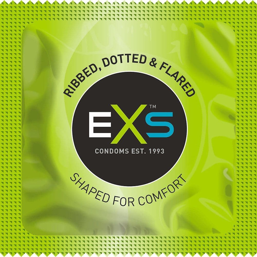EXS : Ribbed & Dotted Kondomer, 100-pack