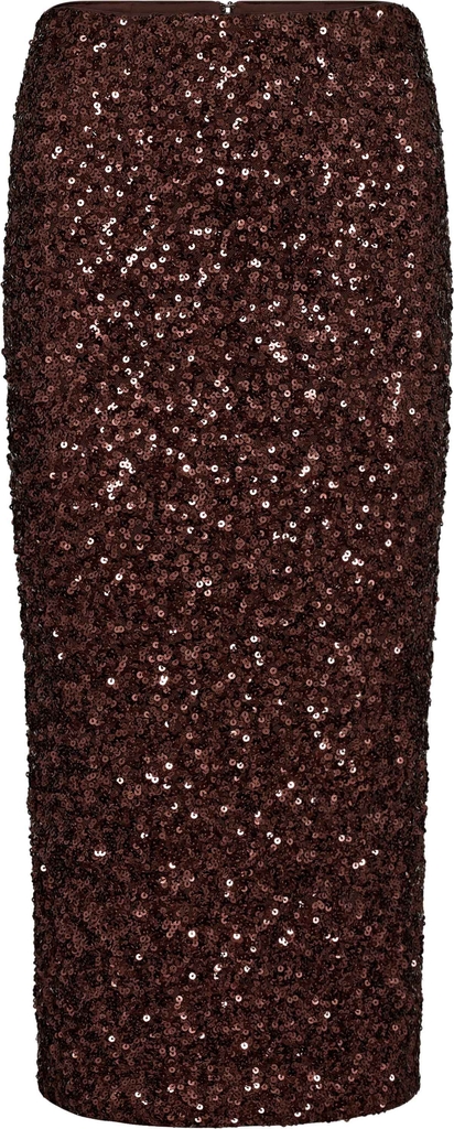 ROTATE Birger Christensen Sequin Pencil Skirt Kvinde Chicory Coffee Midi Nederdele Str 36 - hos Magasin