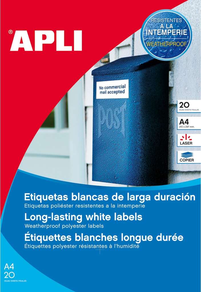 Apli Bindemidler/etiketter Hvid 20 Ark 99,1