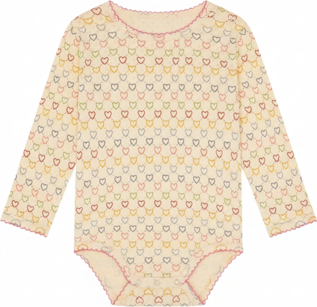 pointelle body - multi hearts mini