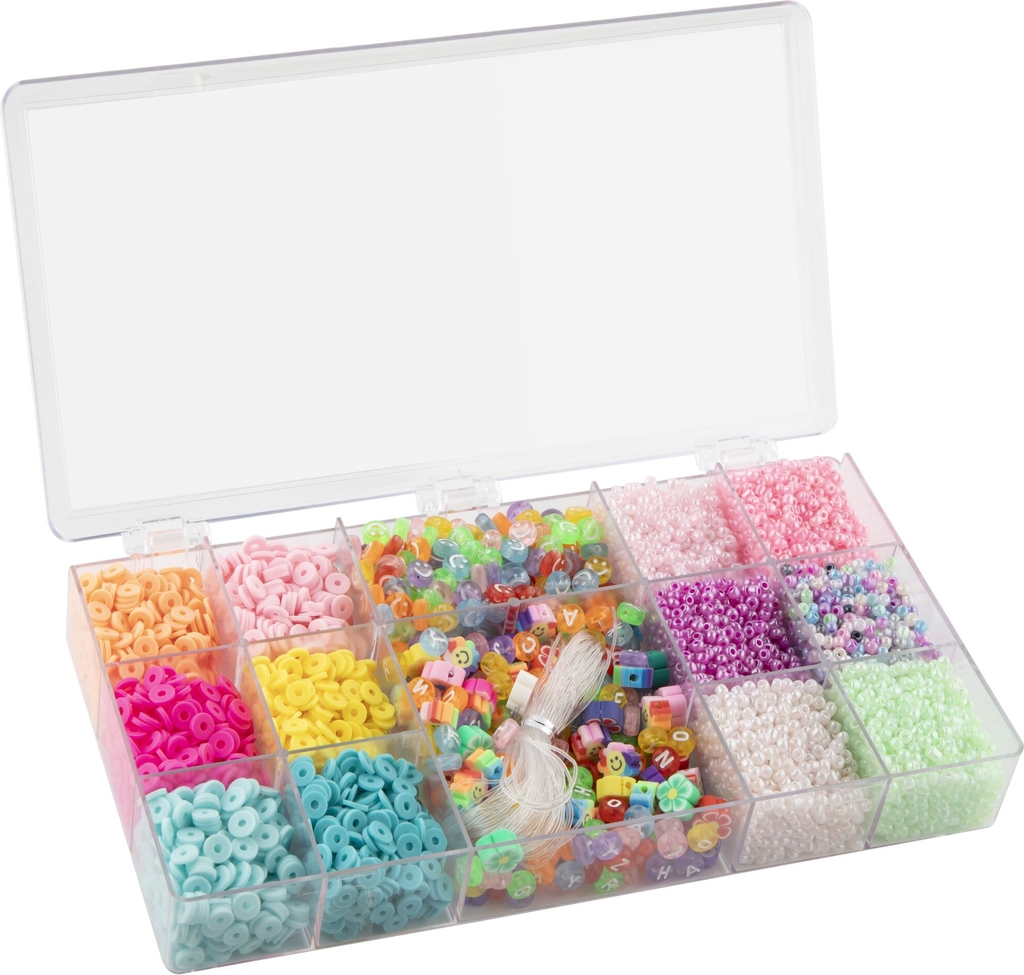 JOYA - Jewellery Set, 5 diff. beads&transparent thread (981091)