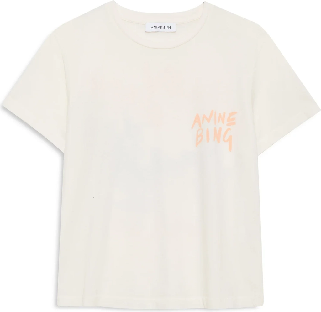 Anine Bing - T-shirt - Washed Buttercream - Shelly Tee Surfer - S