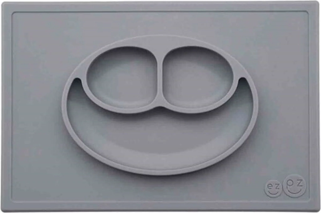 ezpz happy mat dækkeserviet + plate in one grey